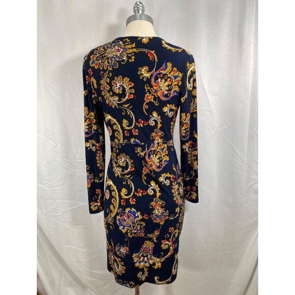 Charter club wrap style paisley print dress Career office classic small - Picture 5 of 6